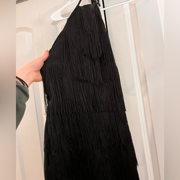 Black Pretty Little Thing Fringe Dress - Picture 2 of 2